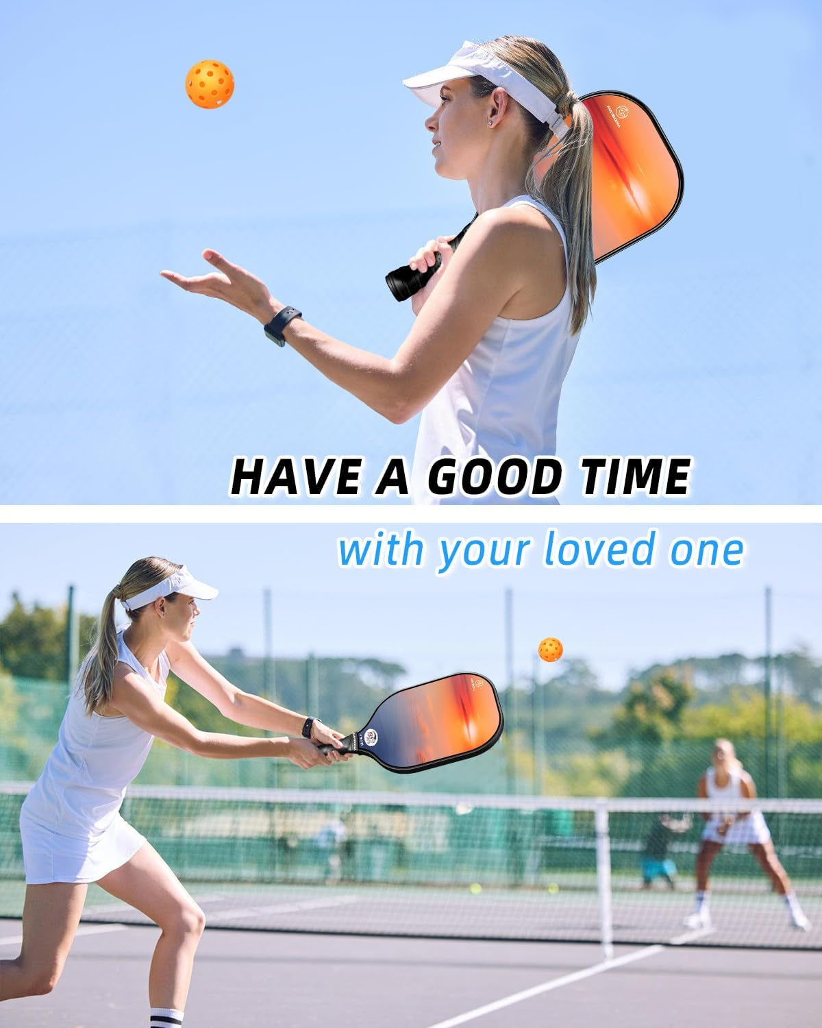 USAPA Approved Pickleball Set: 4 Paddles & 8 Balls, Fiberglass Rackets, Carry Bags for Beginners