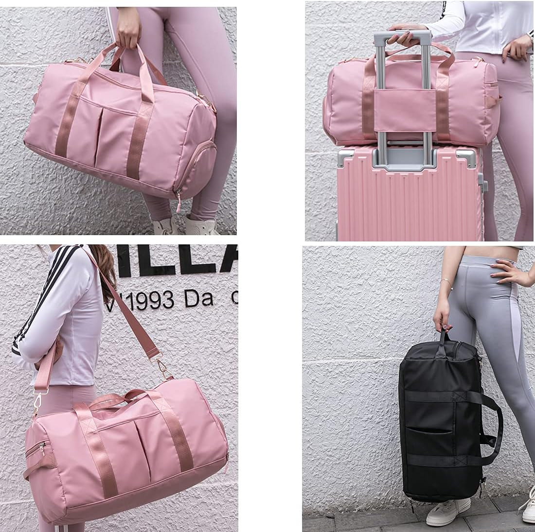 Sports Gym Duffel Bag for Men or Women Waterproof Weekender Travel Bag with Shoes Compartment Dry and Wet Separation for Training Swim Yoga(Red)