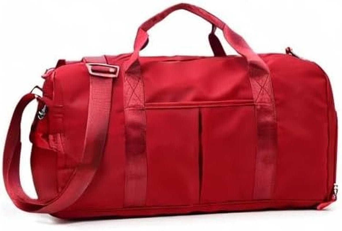 Sports Gym Duffel Bag for Men or Women Waterproof Weekender Travel Bag with Shoes Compartment Dry and Wet Separation for Training Swim Yoga(Red)