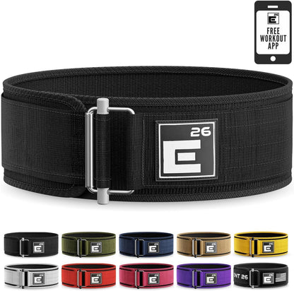Self-Locking Weight Lifting Belt - Premium Weightlifting Belt for Serious Functional Fitness and Olympic Lifting Athletes - Lifting Support for Men and Women - Deadlift Training Belt